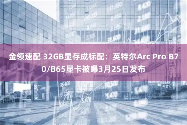 金领速配 32GB显存成标配：英特尔Arc Pro B70/B65显卡被曝3月25日发布