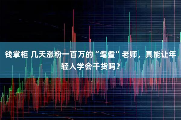 钱掌柜 几天涨粉一百万的“耄耋”老师，真能让年轻人学会干货吗？
