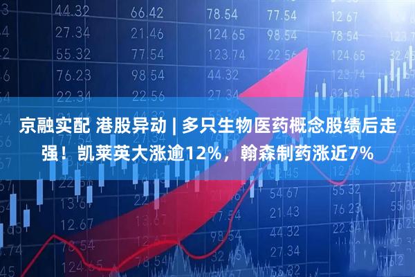 京融实配 港股异动 | 多只生物医药概念股绩后走强！凯莱英大涨逾12%，翰森制药涨近7%