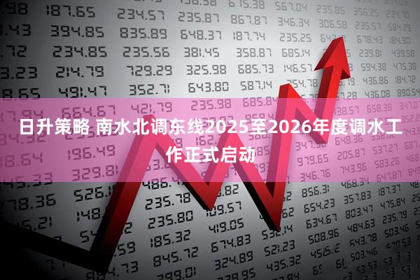 日升策略 南水北调东线2025至2026年度调水工作正式启动