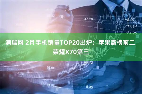 满瑞网 2月手机销量TOP20出炉：苹果霸榜前二 荣耀X70第三