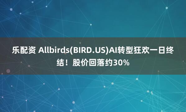 乐配资 Allbirds(BIRD.US)AI转型狂欢一日终结！股价回落约30%
