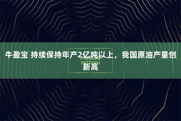 牛盈宝 持续保持年产2亿吨以上，我国原油产量创新高