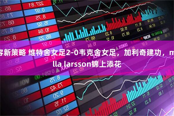 容新策略 维特舍女足2-0韦克舍女足，加利奇建功，milla larsson锦上添花